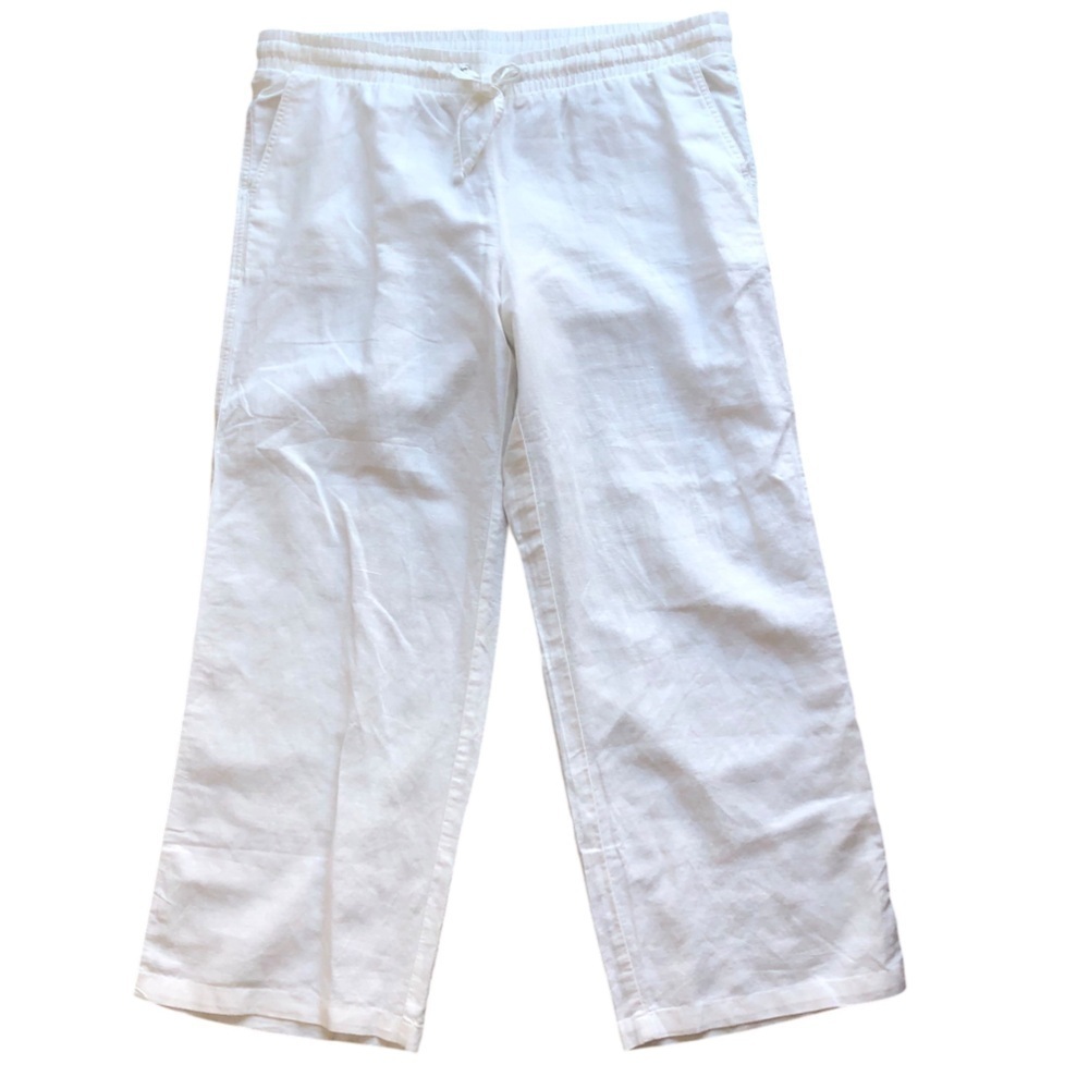 Amazon Essentials Womens Tanjay Linen Cotton Blend Straight Leg Pants White XL